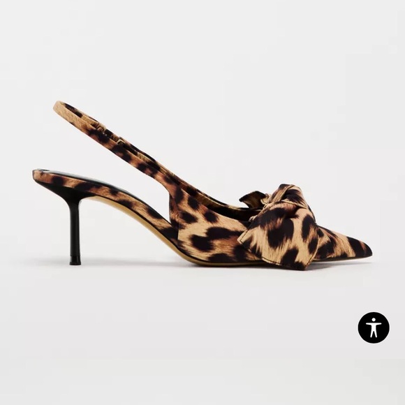 Animal print slingback heel with bow from Zara - Picture 4 of 5
